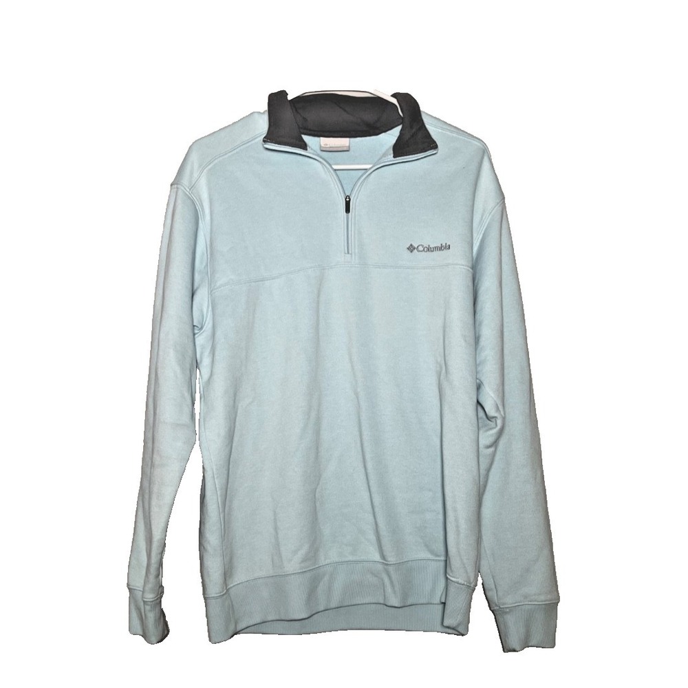 Columbia 1/4 Zip Pullover Sweater Women's Medium Blue Fleece Lined Outdoor
